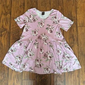 Agnes & Dora Lavender Floral Kids Dress